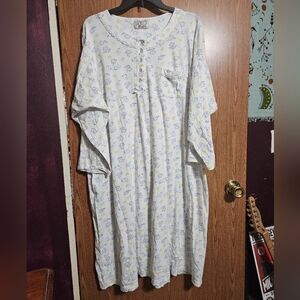 Vintage Claires Rose Cottagecore Midi Nightgown 100% Cotton Floral Oversized!